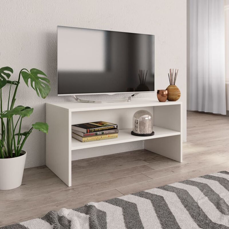 foto del prodotto bonnevie mobile tv moderno porta tv bianco 80x40x40 cm in truciolato bv707942
