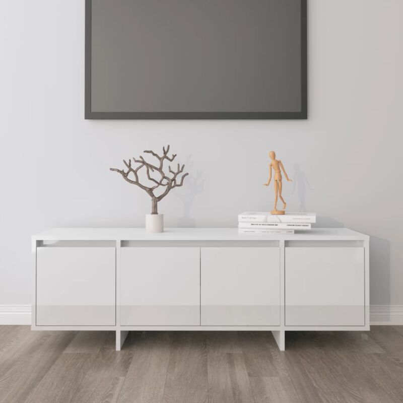 foto del prodotto bonnevie mobile tv moderno porta tv bianco lucido 120x30x40,5 cm in truciolato bv638644