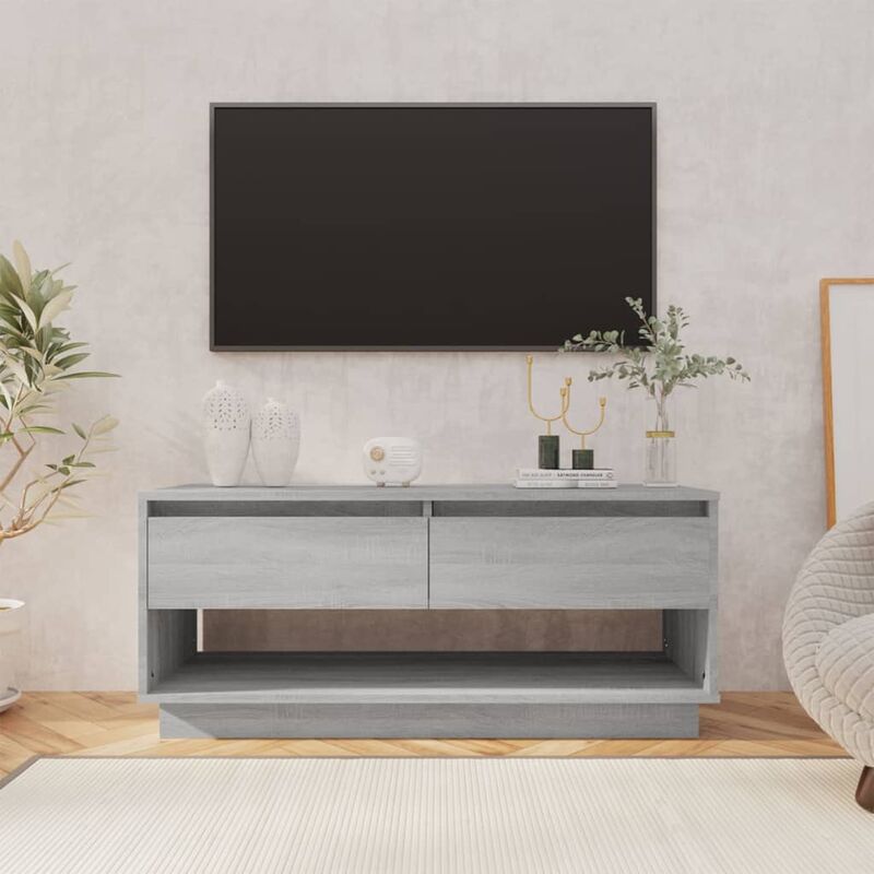 foto del prodotto bonnevie mobile tv moderno porta tv grigio sonoma 102x41x44 cm in truciolato bv650585