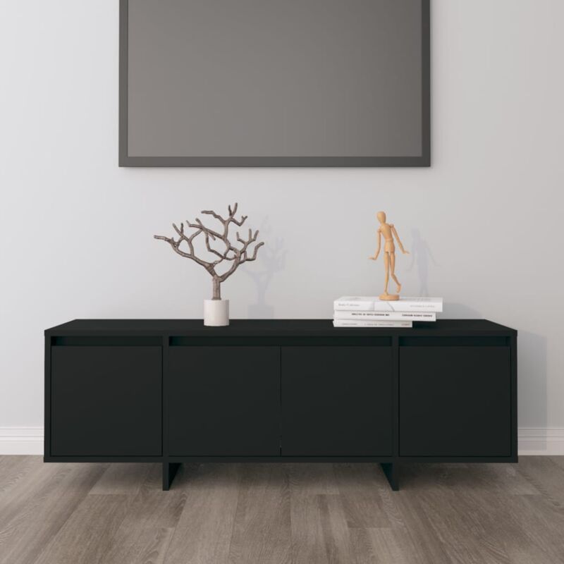 foto del prodotto bonnevie mobile tv moderno porta tv nero 120x30x40,5 cm in truciolato bv606274