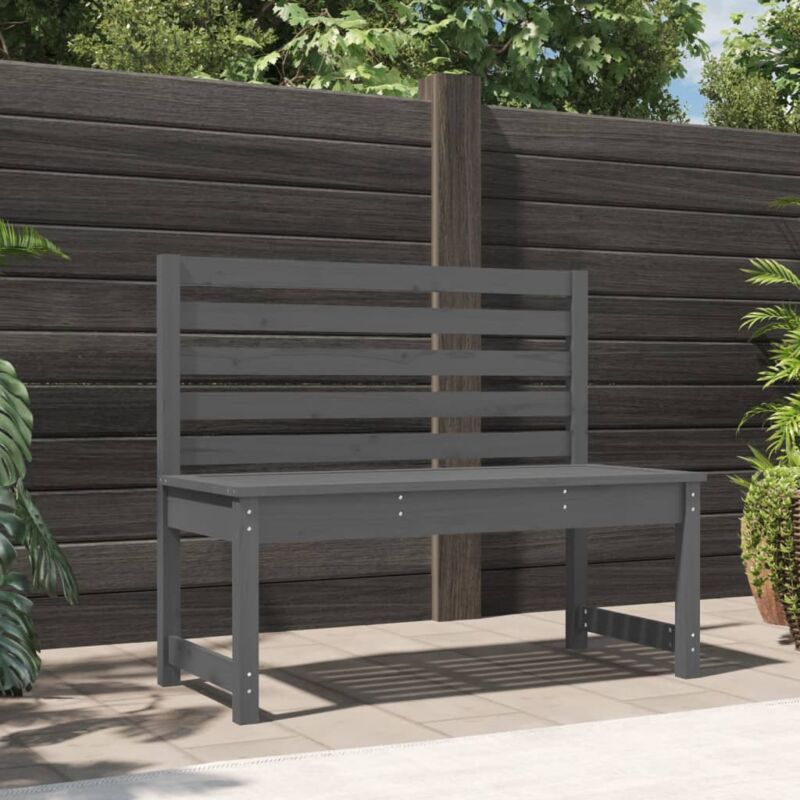foto del prodotto bonnevie - panchina da giardino, panca da giardino, panchina da esterno grigia 109 cm in legno massello di pino xzz640237