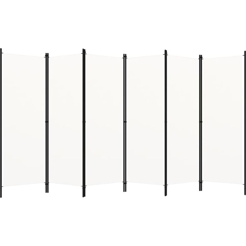 foto del prodotto bonnevie paravento a 6 pannelli separ bianco crema 300x180 cm bvh96503 bianco