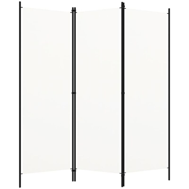 foto del prodotto bonnevie paravento divisorio a 3 pannelli ,separ per interni ed esterni bianco crema 150x180 cm itd95567
