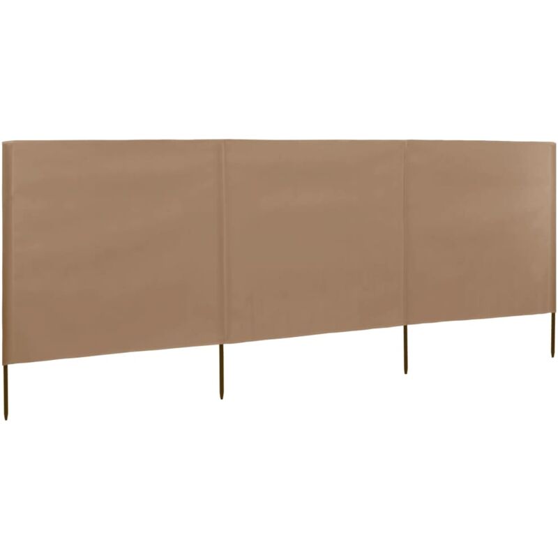 foto del prodotto bonnevie paravento divisorio a 3 pannelli ,separ per interni ed esterni in tessuto 400x120cm grigio talpa itd37472
