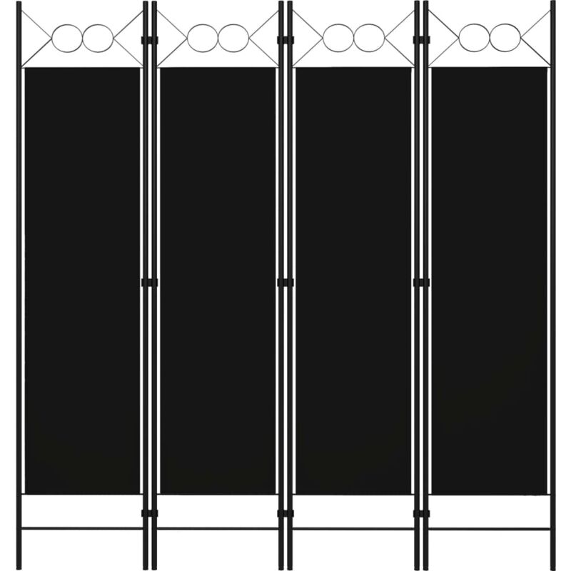 foto del prodotto bonnevie paravento divisorio a 4 pannelli ,separ per interni ed esterni nero 160x180 cm itd47767