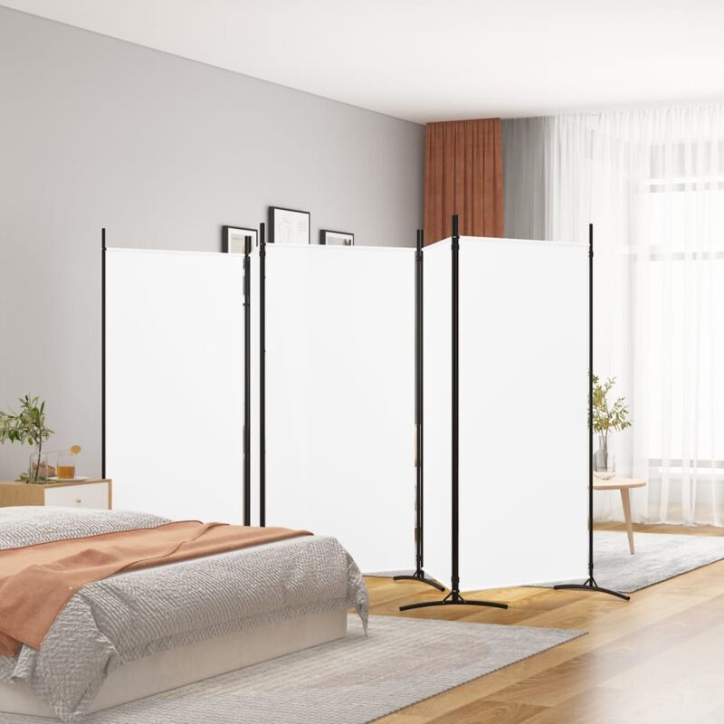 foto del prodotto bonnevie paravento divisorio a 5 pannelli ,separ per interni ed esterni bianco 433x180 cm tessuto itd66291