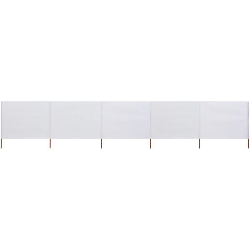 foto del prodotto bonnevie paravento divisorio a 5 pannelli ,separ per interni ed esterni in tessuto 600x120 cm bianco sabbia itd87326