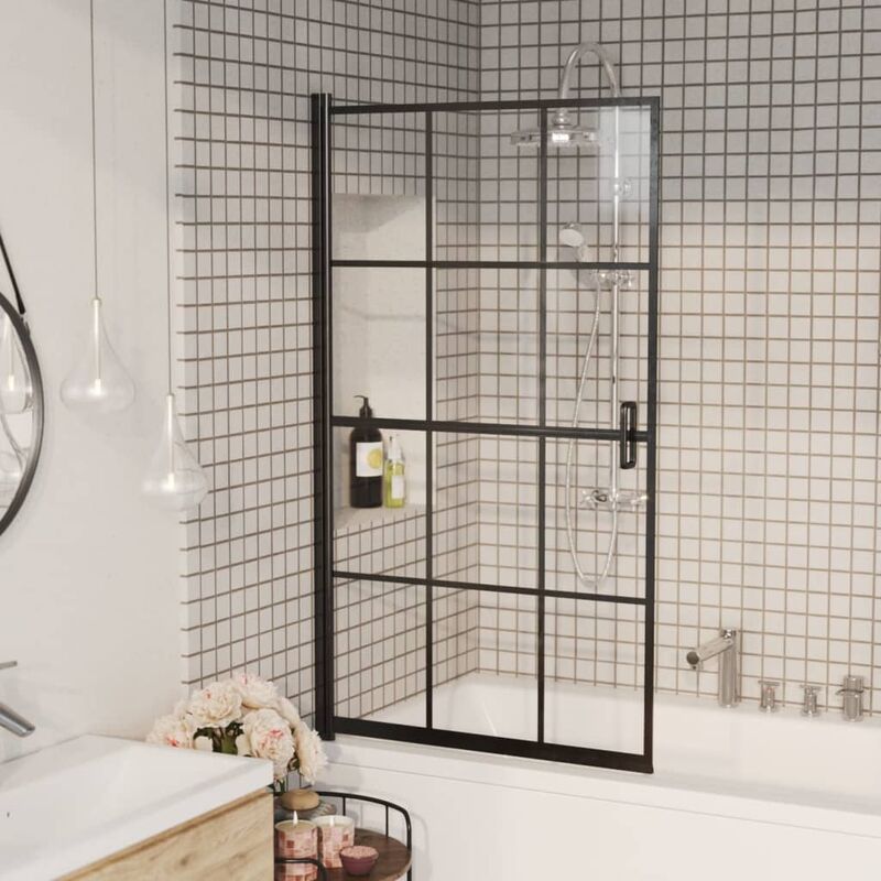 foto del prodotto bonnevie pare baignoire per box doccia,sopravasca divisorio doccia in esg 80x140 cm nero fw38113