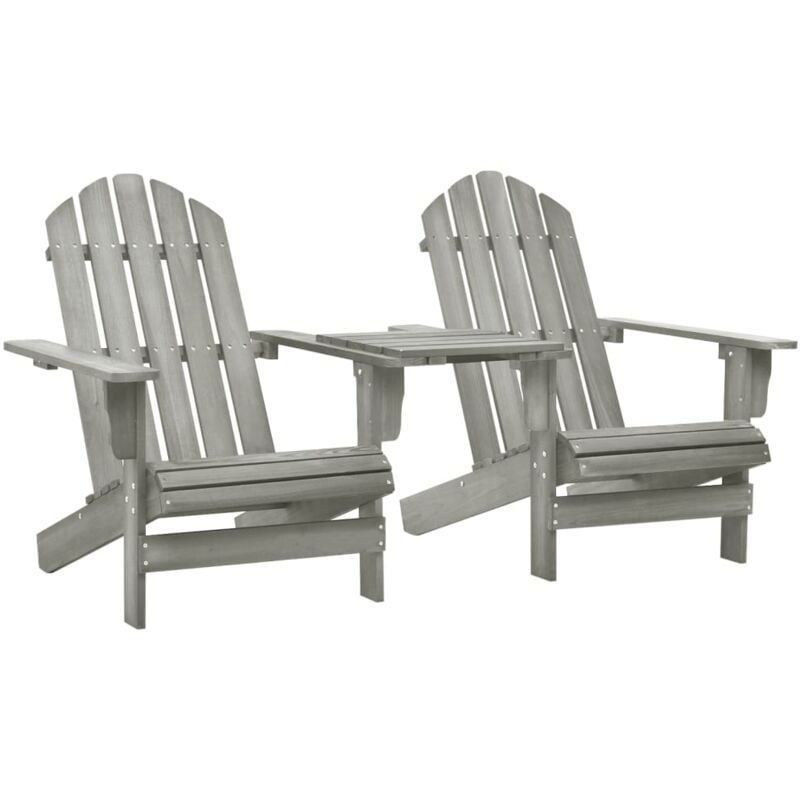 foto del prodotto bonnevie sedia da giardino poltrone da giardino adirondack con tavolino legno abete grigio bv863541