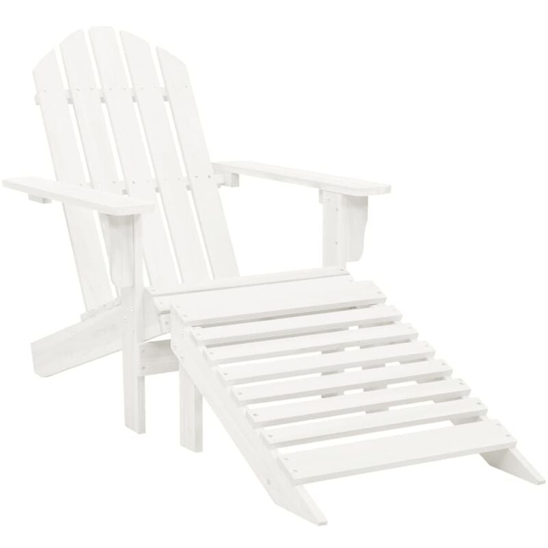 foto del prodotto bonnevie sedia da giardino poltrone da giardino con poggiagambe in legno bianco bv864519
