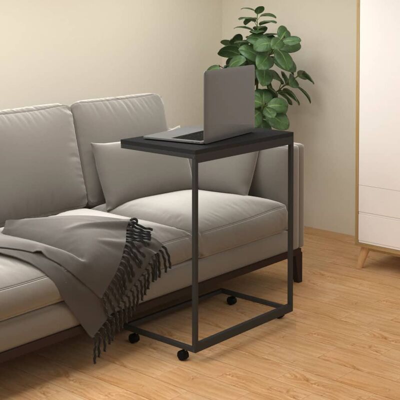 foto del prodotto bonnevie tavolino basso caff ,tavolino da salotto,tavolo con ruote nero 55x35x70 cm in legno multistrato bv88724 nero