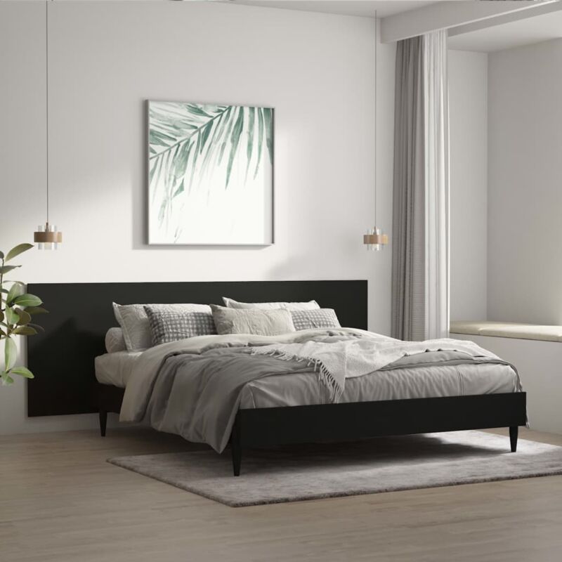 foto del prodotto bonnevie testiera moderna ,testiera per letto ,nera 240x1,5x80 cm in legno ingegnerizzato itd21861