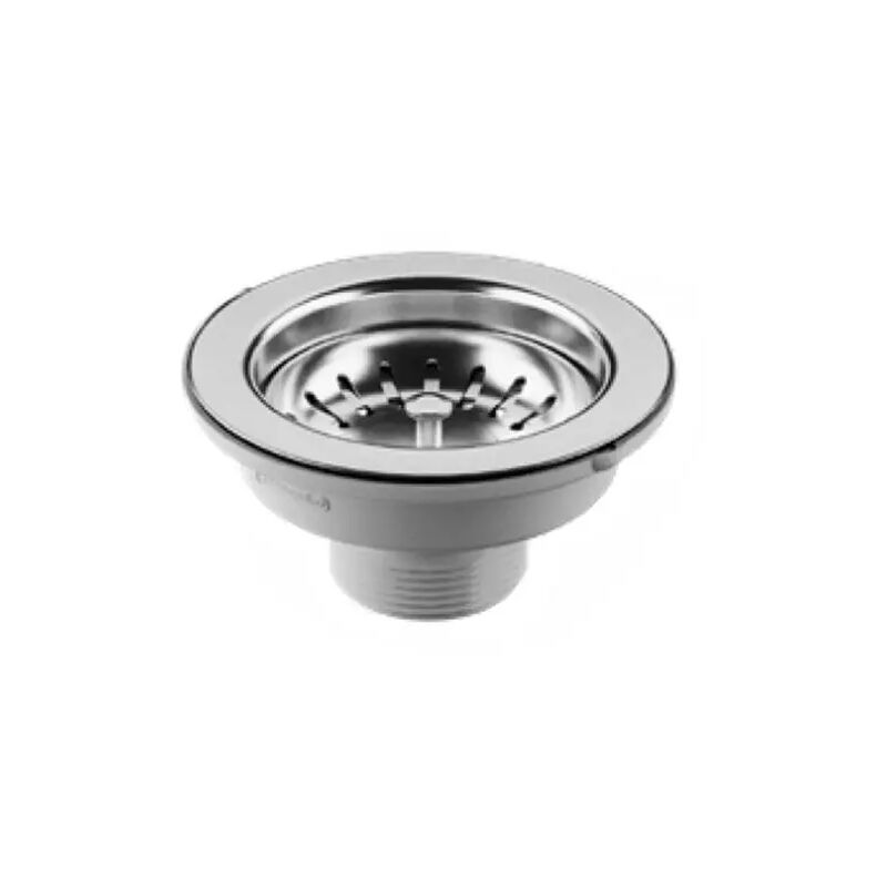 foto del prodotto bonomini piletta di scarico basket per lavello in acciaio inox modello hook eco conicestello,vite e maniglia in plastica 1 1 2