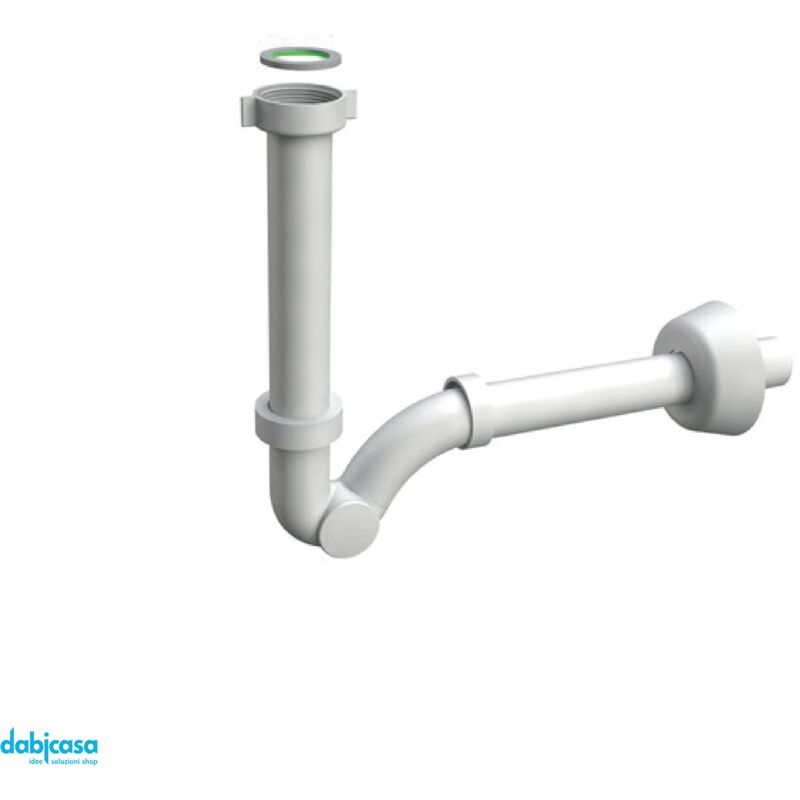 foto del prodotto bonomini - sifone scarico a esse in polipropilene pp senza piletta per lavabo o bidet con ispezione laterale 11 4' 32x250 mm