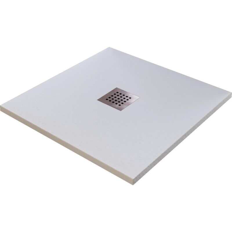 foto del prodotto bonussi piatto doccia in pietra 80x80 cm ardesia stone central bianco