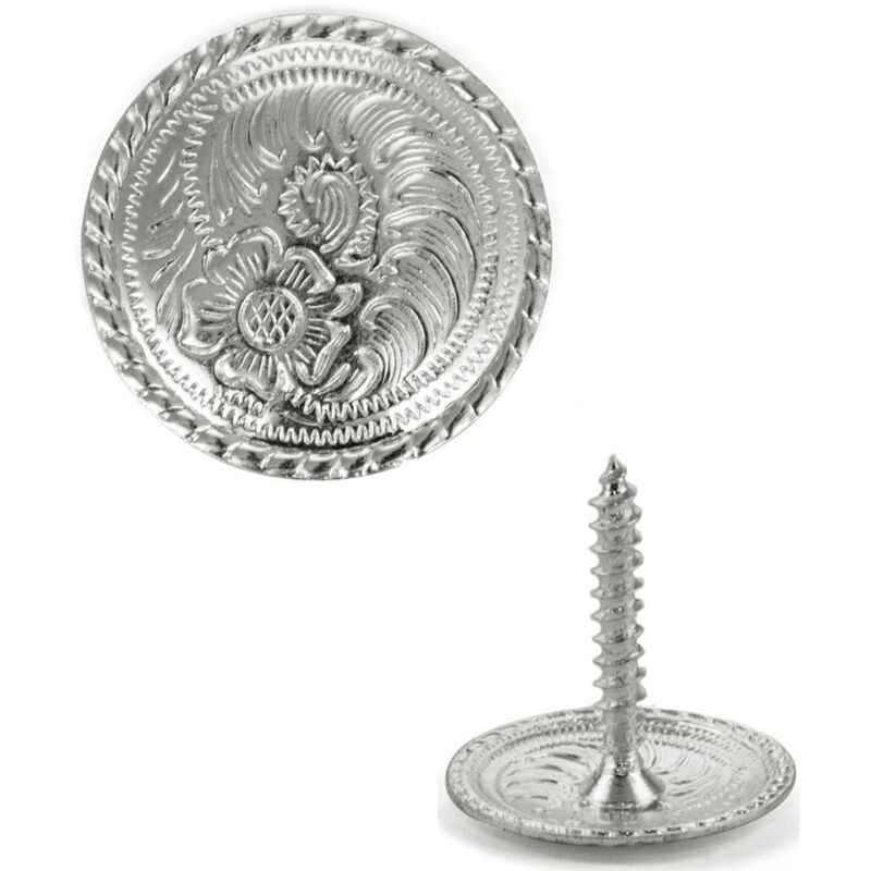 foto del prodotto borchia argentata per sella western a vite l