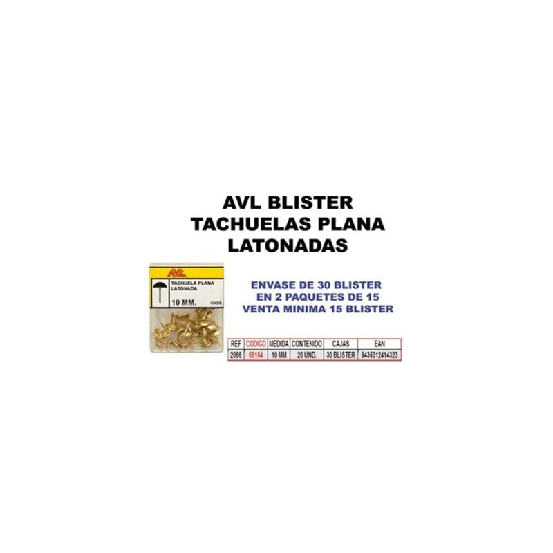 foto del prodotto borchie in ottone 10 mm modello avl blister 2066