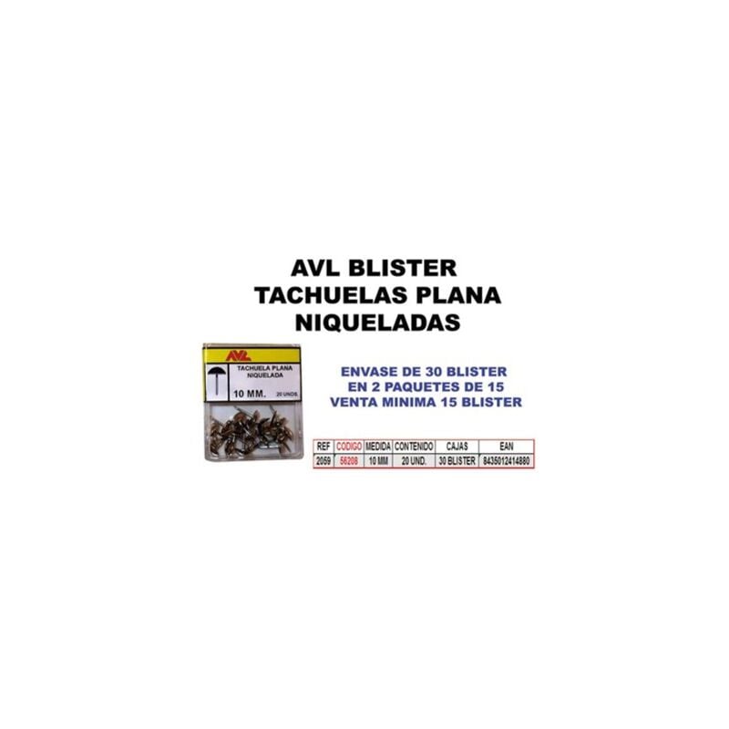 foto del prodotto borchie nichelate 10 mm avl blister 2059