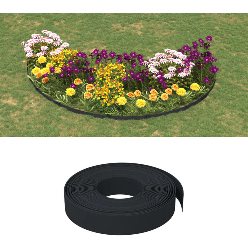 foto del prodotto bordatura da giardino nera 10 m 10 cm in polietilene vidaxl