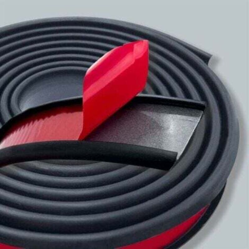 foto del prodotto bordatura flessibile in plastica nera a forma di u da 5 m x 18 mm, bordatura in silicone tpe senza ferro per impiallacciatura, bordatura autoadesiva