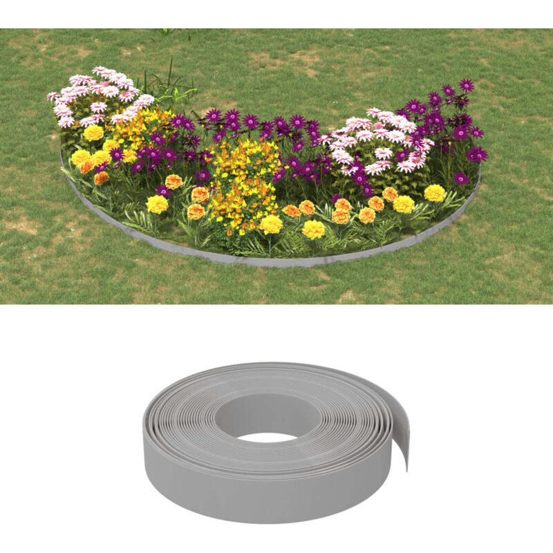 foto del prodotto bordature da giardino 2 pz grigie 10 m 10 cm in polietilene vidaxl