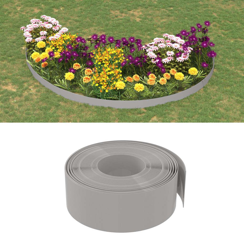 foto del prodotto bordature da giardino 2 pz grigie 10 m 20 cm in polietilenecod mxl 94056