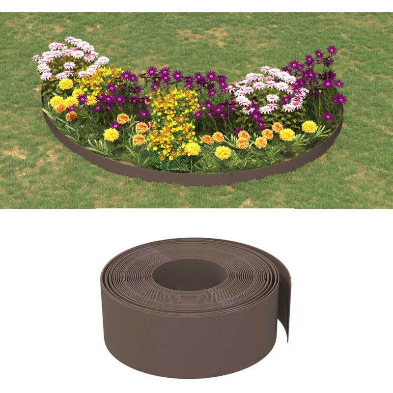 foto del prodotto bordature da giardino 2 pz marroni 10 m 20 cm in polietilene vidaxl