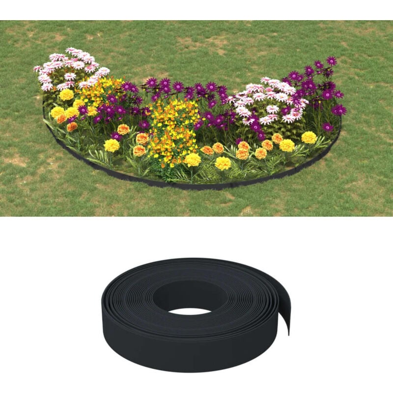 foto del prodotto bordature da giardino 2 pz nere 10 m 10 cm in polietilene vidaxl