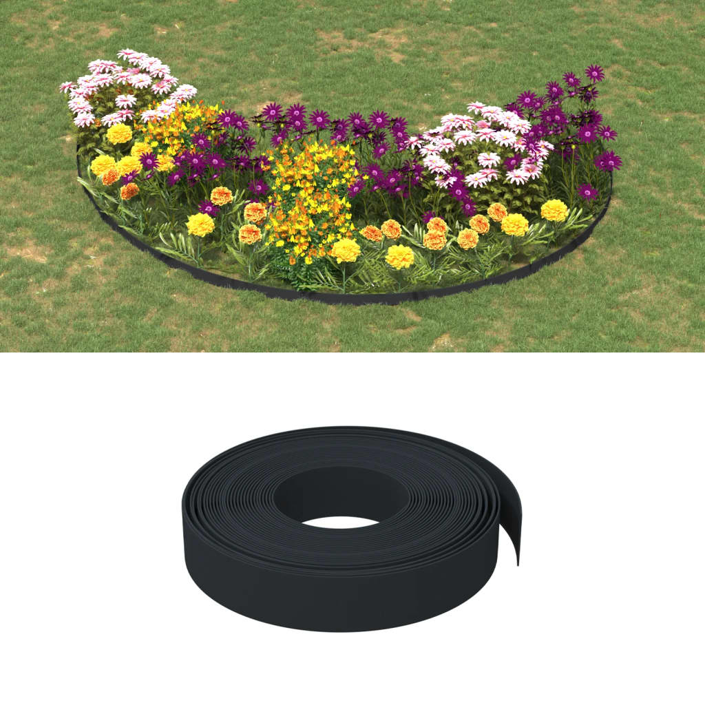 foto del prodotto bordature da giardino 2 pz nere 10 m 10 cm in polietilenecod mxl 70714