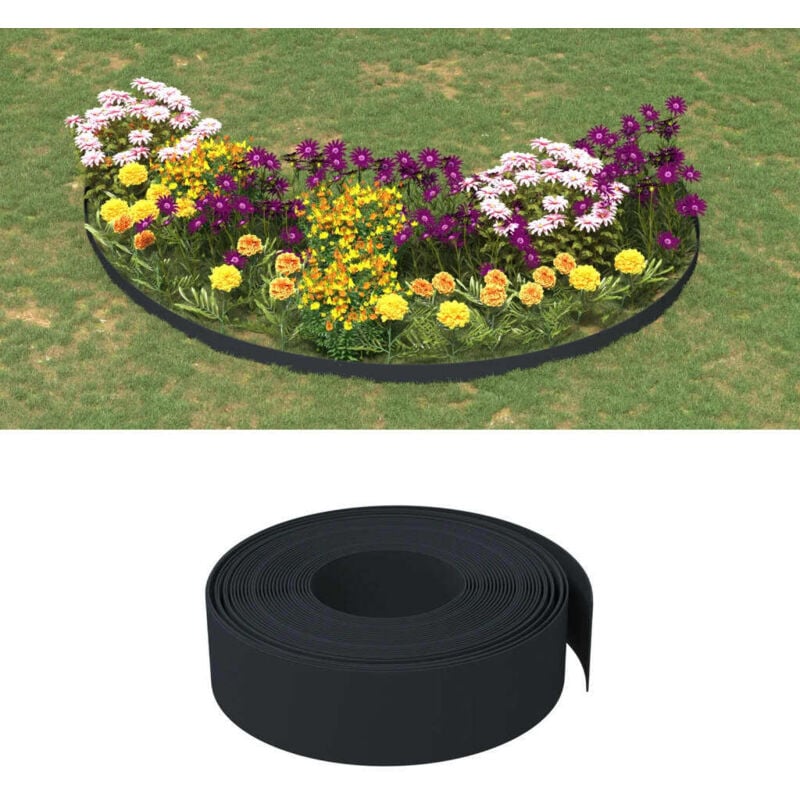 foto del prodotto bordature da giardino 2 pz nere 10 m 15 cm in polietilenecod mxl 114017