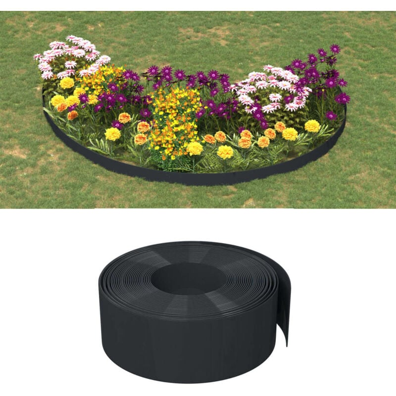 foto del prodotto bordature da giardino 2 pz nere 10 m 20 cm in polietilene vidaxl