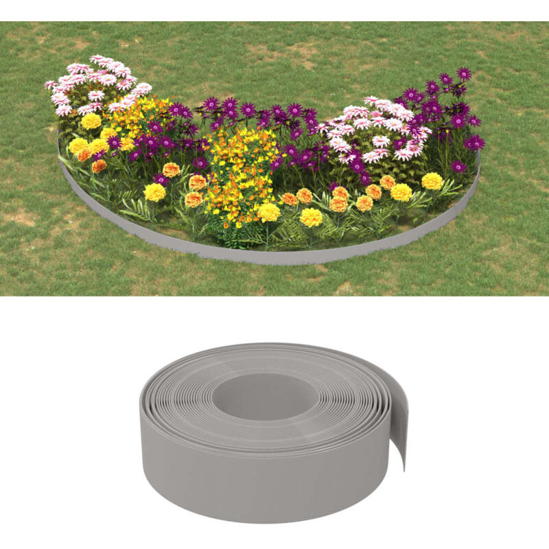 foto del prodotto bordature da giardino 3 pz grigie 10 m 15 cm in polietilene vidaxl