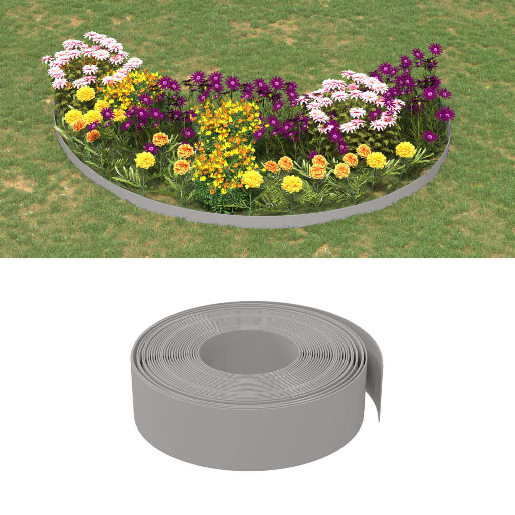 foto del prodotto bordature da giardino 3 pz grigie 10 m 15 cm in polietilenecod mxl 117994