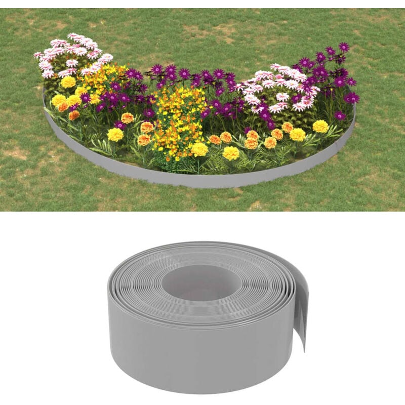 foto del prodotto bordature da giardino 3 pz grigie 10 m 20 cm in polietilene - vidaxl