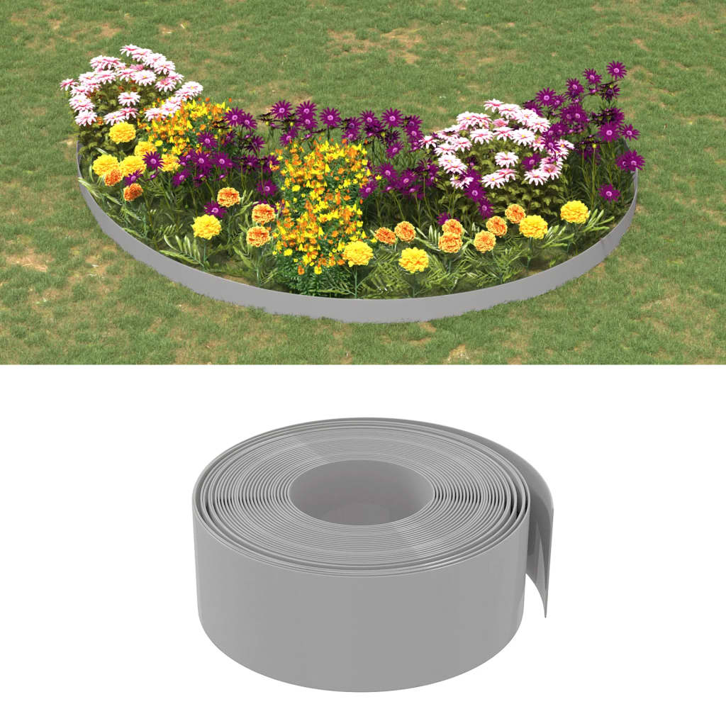 foto del prodotto bordature da giardino 3 pz grigie 10 m 20 cm in polietilenecod mxl 70043