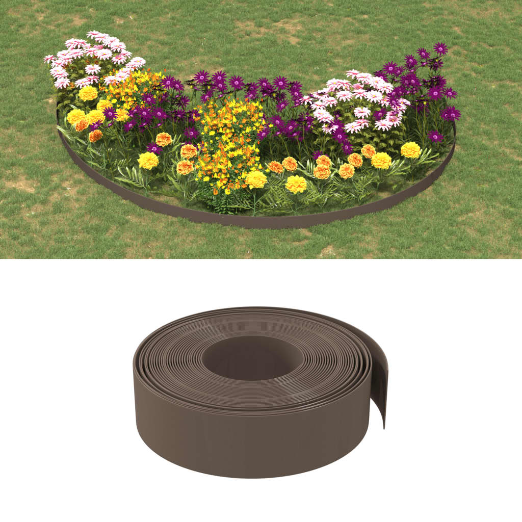 foto del prodotto bordature da giardino 3 pz marroni 10 m 15 cm in polietilene