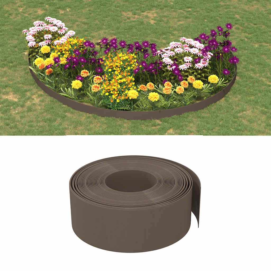 foto del prodotto bordature da giardino 3 pz marroni 10 m 20 cm in polietilene