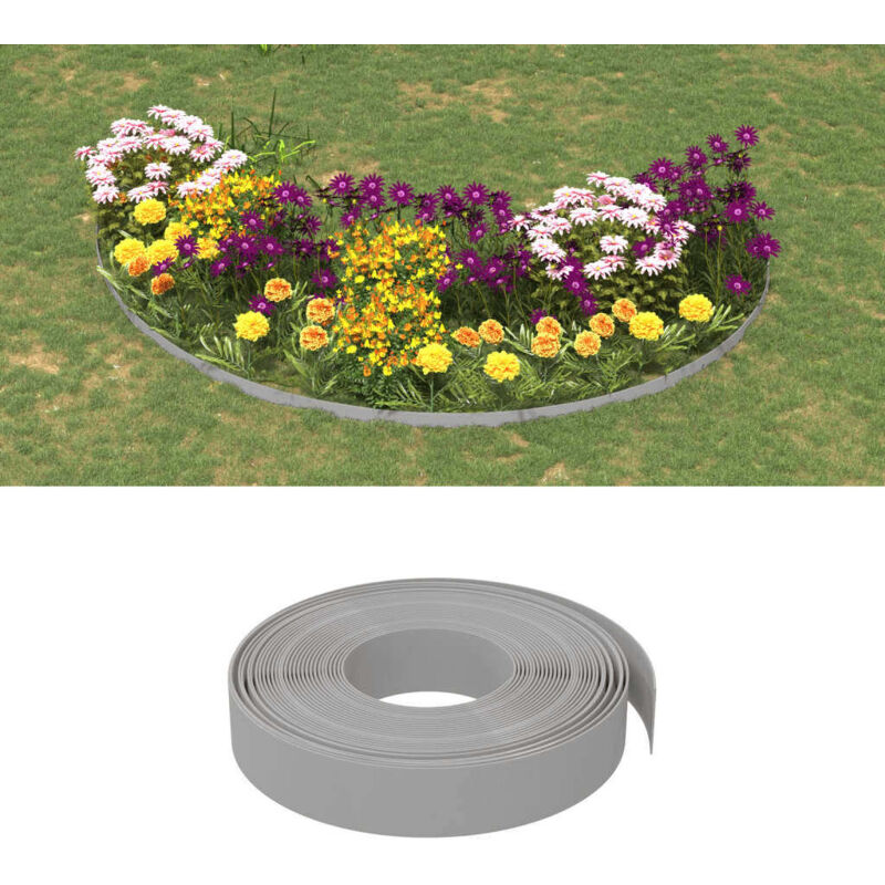 foto del prodotto bordature da giardino 4 pz grigie 10 m 10 cm in polietilene vidaxl