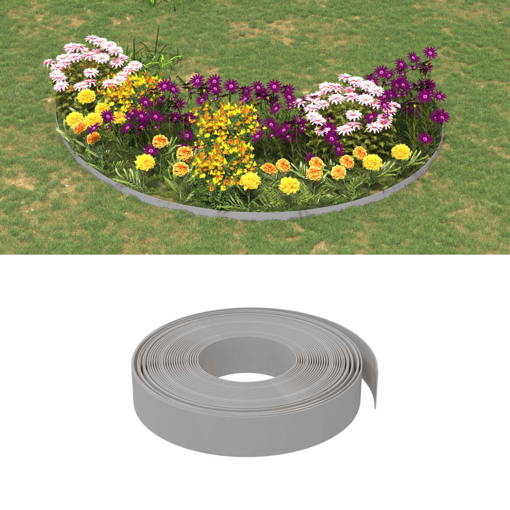 foto del prodotto bordature da giardino 4 pz grigie 10 m 10 cm in polietilenecod mxl 70044