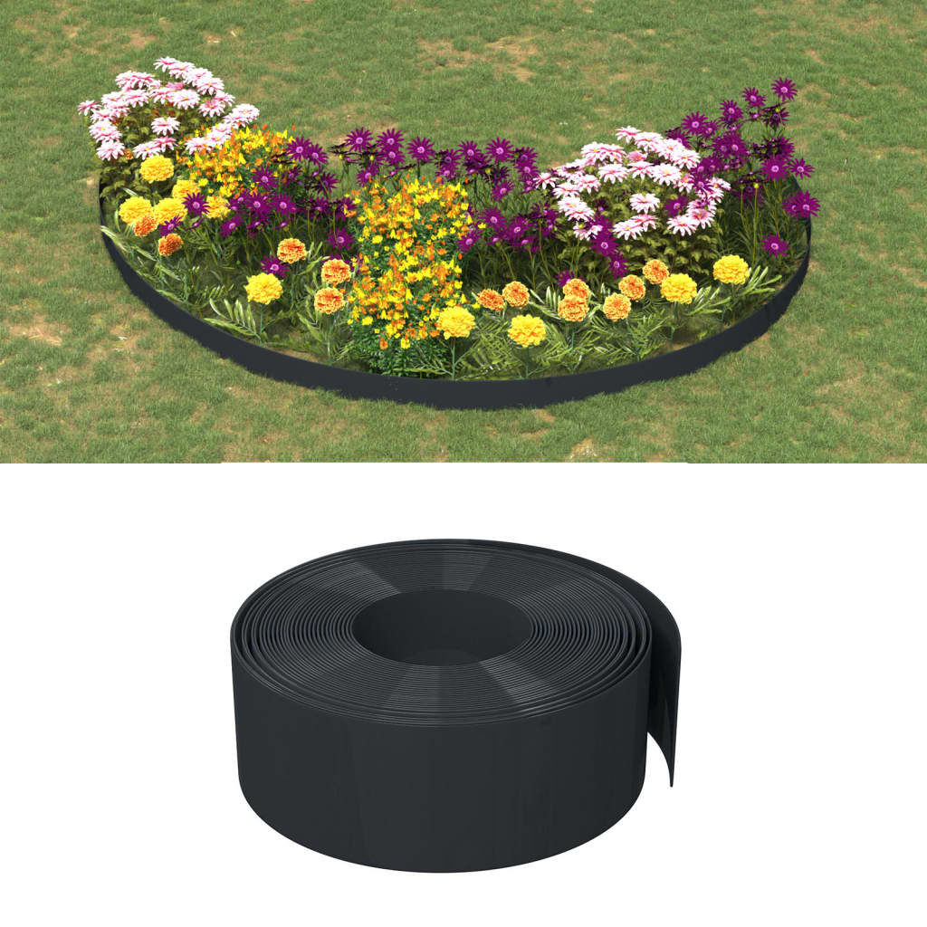 foto del prodotto bordature da giardino 4 pz nere 10 m 20 cm in polietilenecod mxl 70718