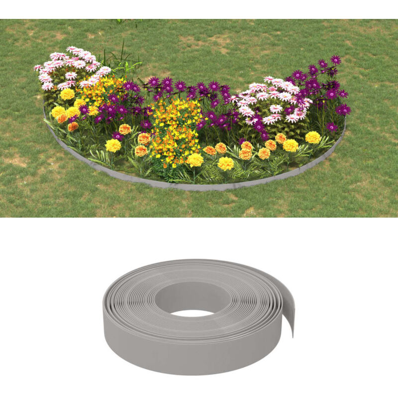 foto del prodotto bordature da giardino 5 pz grigie 10 m 10 cm in polietilene vidaxl
