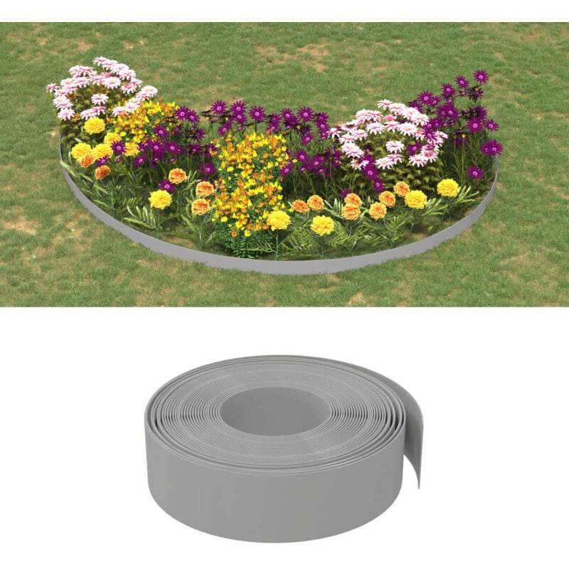 foto del prodotto bordature da giardino 5 pz grigie 10 m 15 cm in polietilene vidaxl