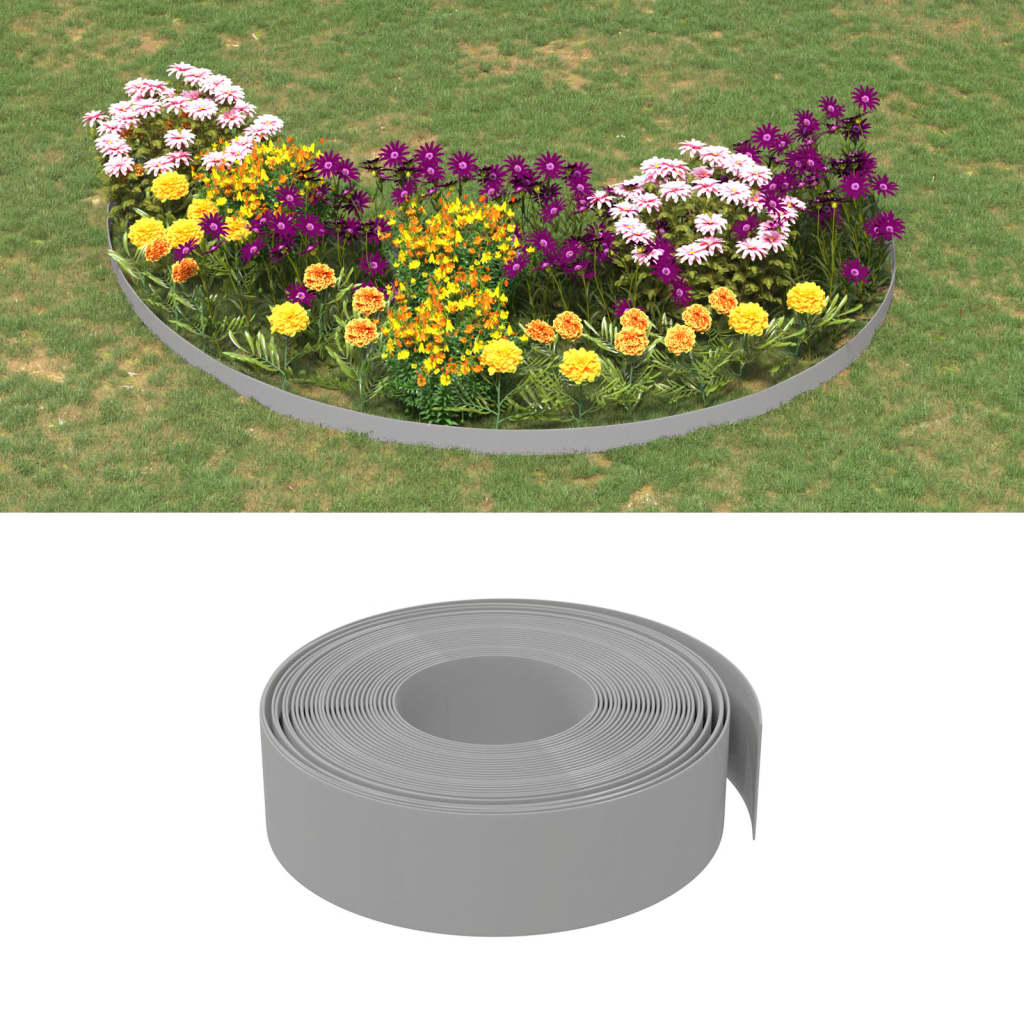 foto del prodotto bordature da giardino 5 pz grigie 10 m 15 cm in polietilenecod mxl 117995