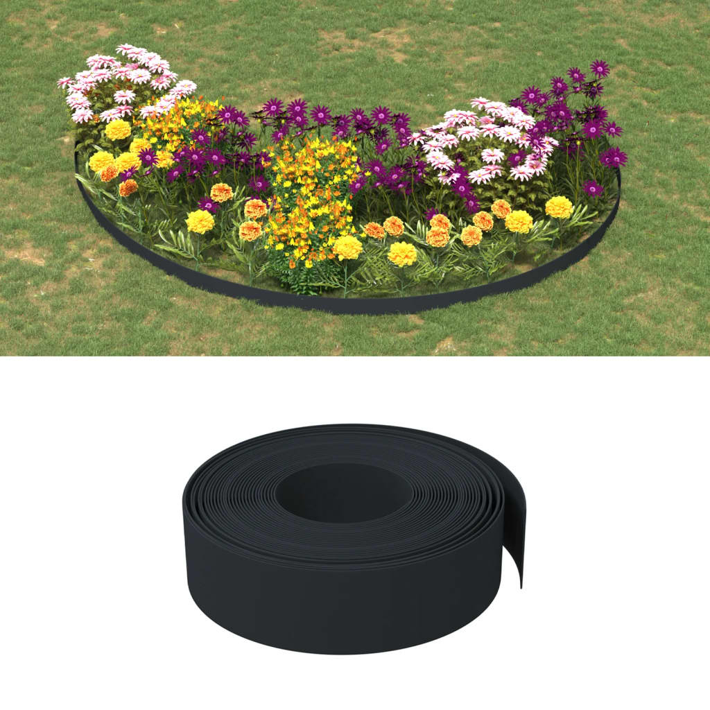 foto del prodotto bordature da giardino 5 pz nere 10 m 15 cm in polietilenecod mxl 70715