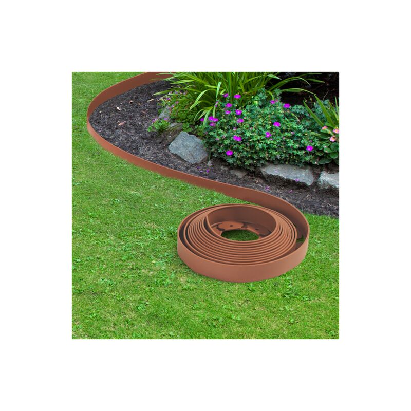 foto del prodotto bordature per prato flessible 10 mt terracotta altezza 5 cm 30 picchetti