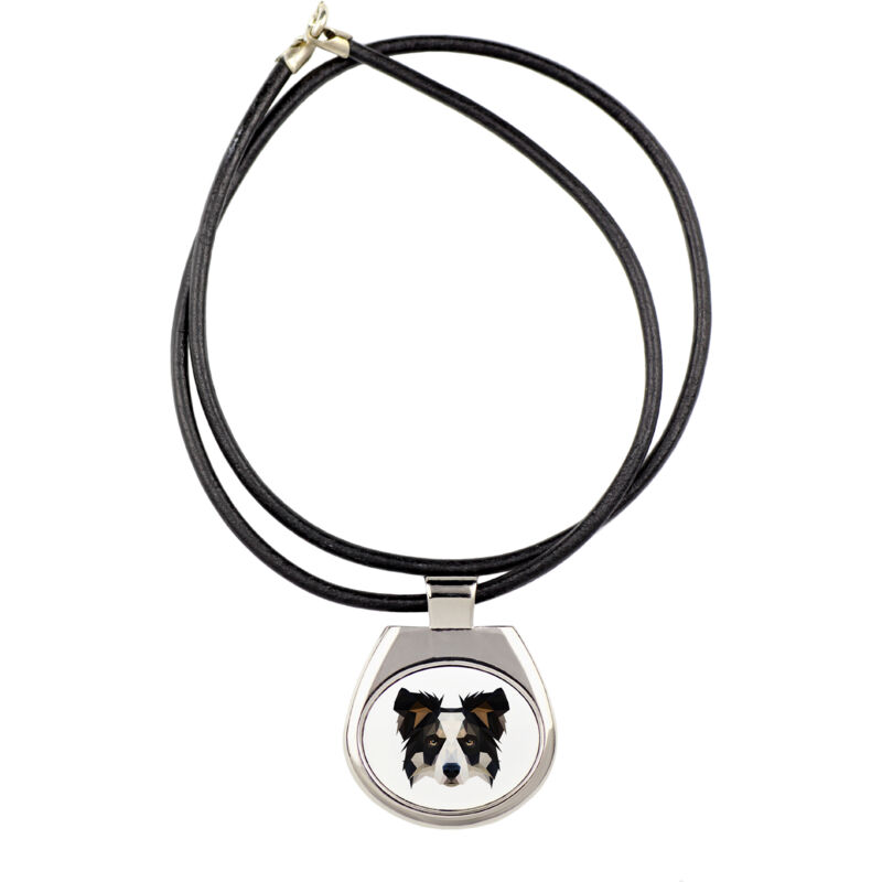 foto del prodotto border collie - collana con foto e scritta geometrica di art-dog