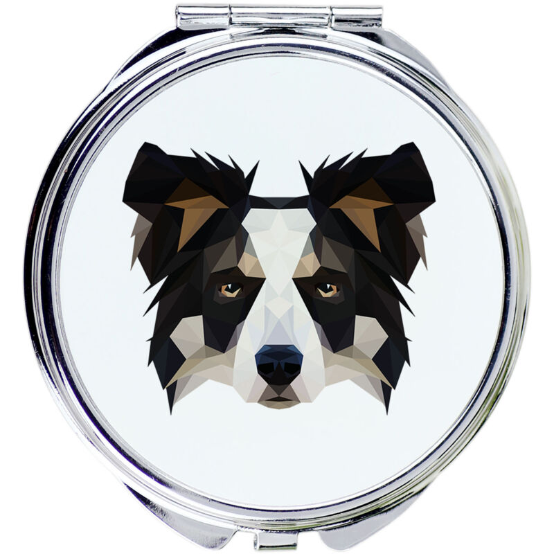 foto del prodotto border collie specchio con foto e scritta geometrica di art dog