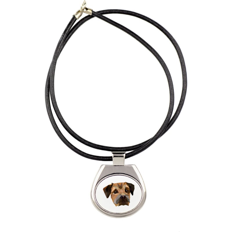foto del prodotto border terrier - collana con foto e scritta geometrica di art-dog