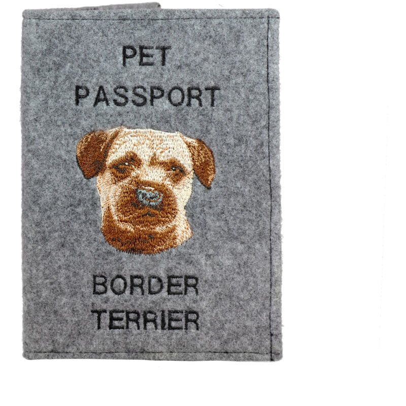 foto del prodotto border terrier portapassaporto per cani, portadocumenti, regalo per viaggiatori di art dog