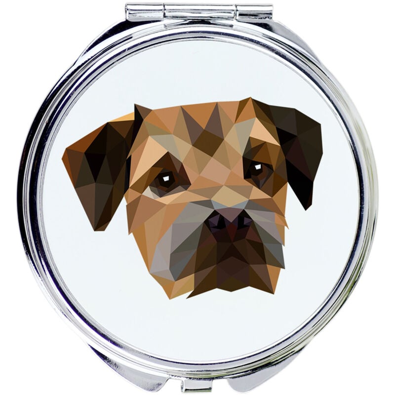 foto del prodotto border terrier specchio con foto e scritta geometrica di art dog